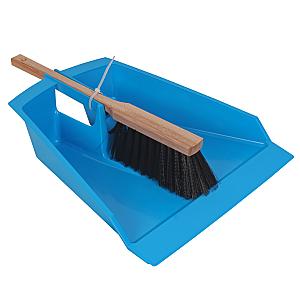 Bladeren blik blauw met stoffer