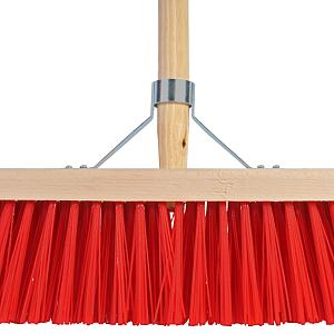 Bezem kunststof rood incl. steel 35 cm