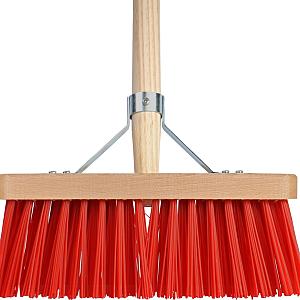 Bezem kunststof rood incl. steel 28 cm