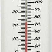 Thermometer metaal wit 30 cm