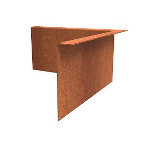 CorTen Edging gezet binnenhoek (L-vorm) 300 mmx3x290 mm mm (LxDxH)