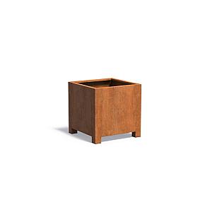 Bloembak Corten met pootjes 800x800x800 mm