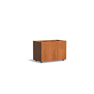 Bloembak Corten met wielen 900x500x600 mm