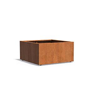 Bloembak Corten met wielen 1200x1200x600 mm