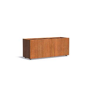 Bloembak Corten met wielen 1500x500x600 mm