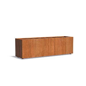 Bloembak Corten met wielen 2000x500x600 mm