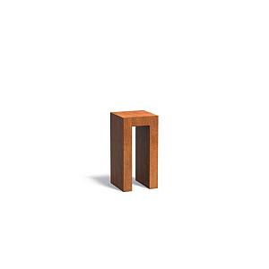 U-element (sokkel) Corten 400 x 400 x 800 mm