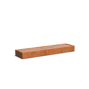 Watertafel Corten + LED 4000 x 1000 x 400 mm