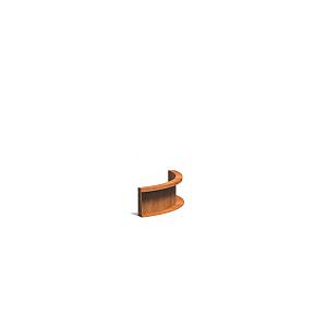 Keerwand Corten binnenbocht 500x2x200 mm (LxDxH)