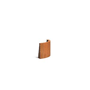 Keerwand Corten buitenbocht 500x3x400 mm (LxDxH)