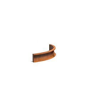 Keerwand Corten binnenbocht 1000x2x200 mm (LxDxH)