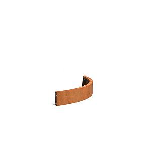 Keerwand Corten buitenbocht 1000x2x200 mm (LxDxH)