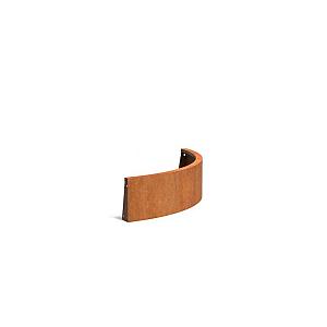 Keerwand Corten buitenbocht 1000x2x300 mm (LxDxH)