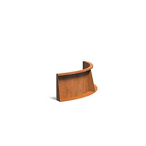 Keerwand Corten binnenbocht 1000x3x400 mm (LxDxH)