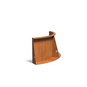 Keerwand Corten binnenbocht 1000x3x600 mm (LxDxH)