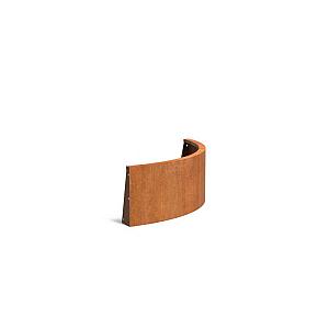 Keerwand Corten buitenbocht 1000x3x400 mm (LxDxH)