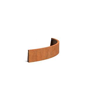 Keerwand Corten buitenbocht 1500x2x300 mm (LxDxH)