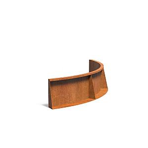 Keerwand Corten binnenbocht 1500x3x400 mm (LxDxH)