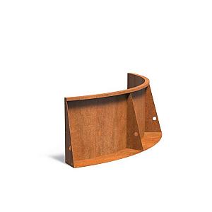 Keerwand Corten binnenbocht 1500x3x600 mm (LxDxH)