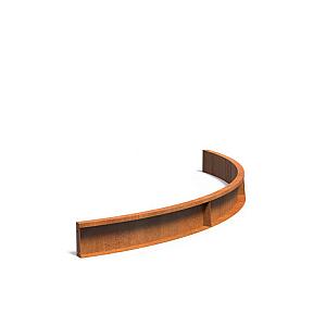 Keerwand Corten binnenbocht 2000x2x200 mm (LxDxH)