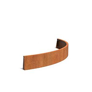 Keerwand Corten buitenbocht 2000x2x300 mm (LxDxH)