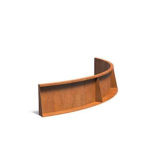 Keerwand Corten binnenbocht 2000x3x400 mm (LxDxH)