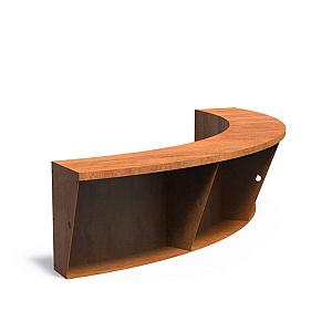 Keerwand Corten binnenbocht 2000x3x600 mm (LxDxH)