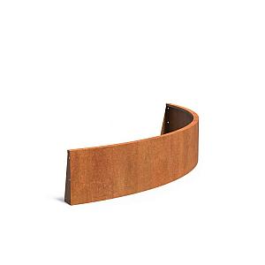 Keerwand Corten buitenbocht 2000x3x400 mm (LxDxH)