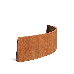 Keerwand Corten buitenbocht 2000x3x600 mm (LxDxH)