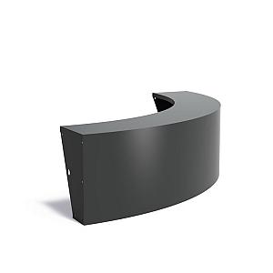 Keerwand Aluminium buitenbocht 2000x4x600 mm (LxDxH)