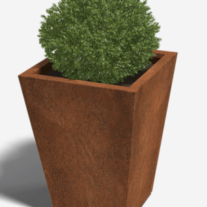 Cortenstaal gelaste plantenbak Cone 60x60x80 ZONDER bodemplaat