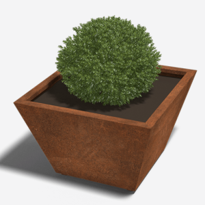 Cortenstaal gelaste plantenbak Cone 80x80x50 ZONDER bodemplaat