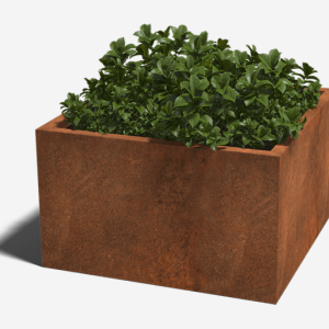 Cortenstaal gelaste plantenbak Vierkant 100x100x60 cm ZONDER bodemplaat