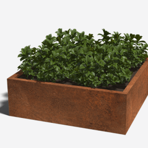 Cortenstaal gelaste plantenbak Vierkant 120x120x40 cm ZONDER bodemplaat