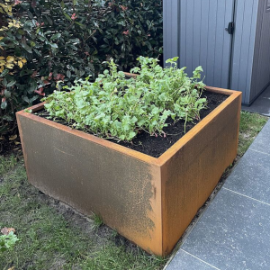 Cortenstaal gelaste plantenbak Vierkant 120x120x60 cm ZONDER bodemplaat