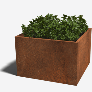 Cortenstaal gelaste plantenbak Vierkant 120x120x80 cm ZONDER bodemplaat