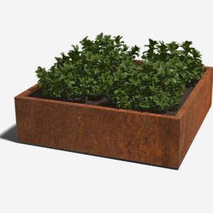 Cortenstaal gelaste plantenbak Vierkant 140x140x40 cm ZONDER bodemplaat