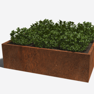 Cortenstaal gelaste plantenbak Vierkant 200x200x60 ZONDER bodemplaat