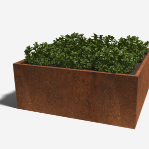Cortenstaal gelaste plantenbak Vierkant 200x200x80 ZONDER bodemplaat