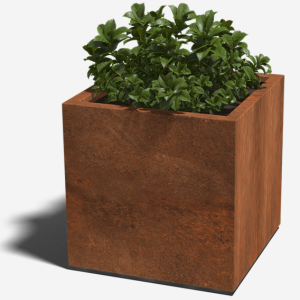 Cortenstaal gelaste plantenbak Vierkant 70x70x70 - MET Bodemplaat