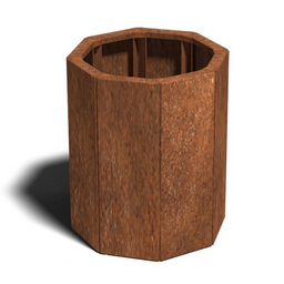 Cortenstaal plantenbak Achthoek 48.3x48.3 cm H=70 cm ZONDER bodemplaat