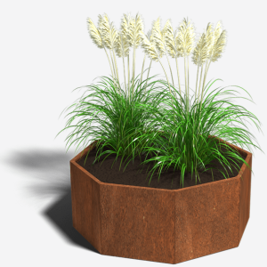 Cortenstaal plantenbak Achthoek 70 H=70 cm ZONDER bodemplaat