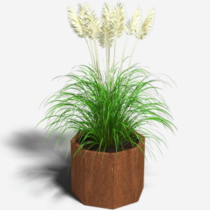 Cortenstaal plantenbak Achthoek 72.4x72.4 cm H=80 cm MET bodemplaat