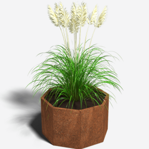 Cortenstaal plantenbak Achthoek 96.6x96.6 cm H=30 cm ZONDER bodemplaat
