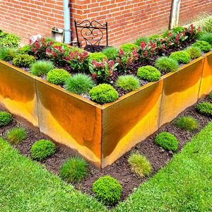 Cortenstaal plantenbak Hoekopstelling 80 H=40 cm MET bodemplaat