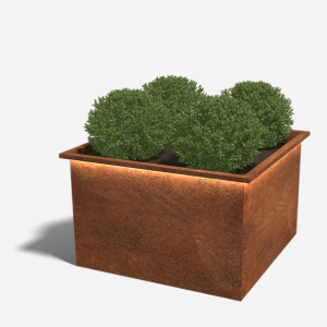 Cortenstaal plantenbak met LED 120x120 cm H=80 cm ZONDER bodemplaat
