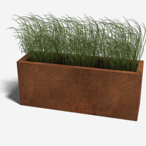 Cortenstaal plantenbak Rechthoek 30x120 H=40 cm MET bodemplaat