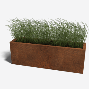 Cortenstaal plantenbak Rechthoek 30x120 H=40 cm ZONDER bodemplaat