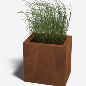 Cortenstaal plantenbak Rechthoek 30x40 H=30 cm MET bodemplaat + wielen