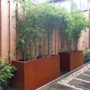 Cortenstaal plantenbak Rechthoek 40x120 H=80 cm MET bodemplaat